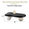 NicBex Coffee Tables for Living Room 39.37" Modern Cloud Shaped Coffee Table Curved Profile Design Coffee Table with Cylindrical Legs - 3 of 4