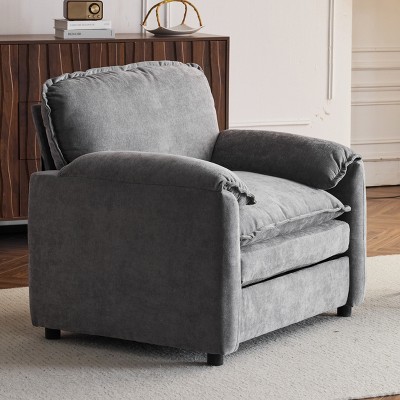 Vynxaria 38" Oversized Chenille Lounge Chair - Plush Comfort for Modern Living Spaces