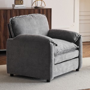 Vynxaria 38" Oversized Chenille Lounge Chair - Plush Comfort for Modern Living Spaces - 1 of 4