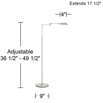 Adjustable Silver Pharmacy Floor Lamp with LED Light
