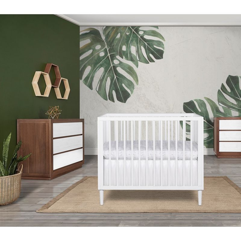 Dream On Me Lucas Mini Modern Crib With Rounded Spindles, White, 2 of 5
