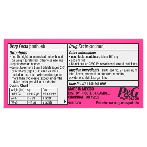 pepto antacid chewable children bubble gum target tablet source