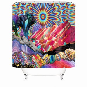 Elephant And Hills Shower Curtains for Bathroom Waterproof Fabric Bath Curtain Durable Soft Stylish Bathroom Decor 72x72 Inch - 1 of 1
