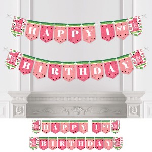 Big Dot of Happiness 1st Birthday One in a Melon - Fruit First Birthday Party Bunting Banner - Party Decorations - Happy 1st Birthday - 1 of 4