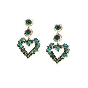SOHI Women's Gold Heart Drop Earrings - 1 of 3