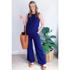 Pinkblush Navy Blue Slub Knit Maternity Pants Set - 4 of 4