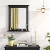 Tangkula Bathroom Wall Mirror with Shelf Rectangle Over Sink Mirror Hanging Vanity Mirror Modern Concise Wall Mounted Mirror Black - 3 of 4