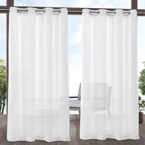Tao Indoor Outdoor Sheer Linen Grommet Top Window Curtain Panel