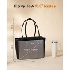 Laptop Bag for Women Soft Leather Work Bag, Office Shoulder Tote Purse with Flap Design - 3 of 4
