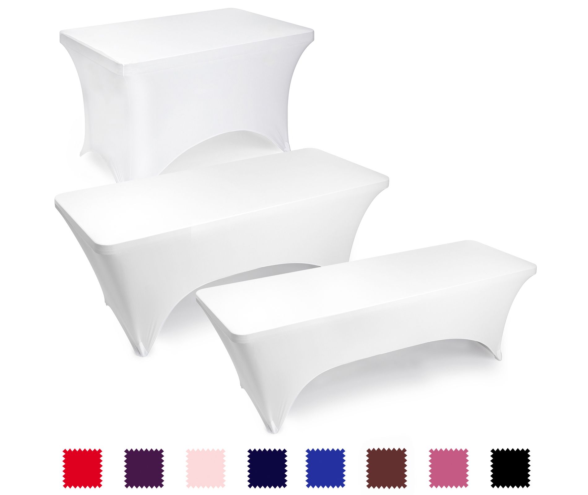 Lann's Linens Fitted Tablecloths for Rectangular Tables - Wedding, Banquet, Trade Show Polyester Cloth Fabric Cover
