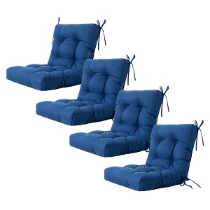 ARTPLAN Seat/Back Outdoor Chair Cushion,Set of 4 Patio Chair Cushion with Tie,Tufted Replacement for Patio Furniture,40x20x4 Inches,4 Count - 1 of 4