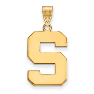 Black Bow Jewelry 10k Yellow Gold Michigan State Spartans NCAA Large Pendant - 1 of 3