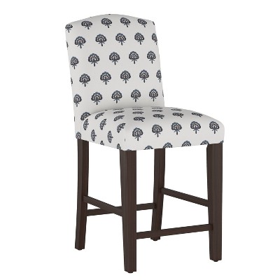 Skyline Furniture Alex Camel Back Counter Height Barstool with Botanical Print