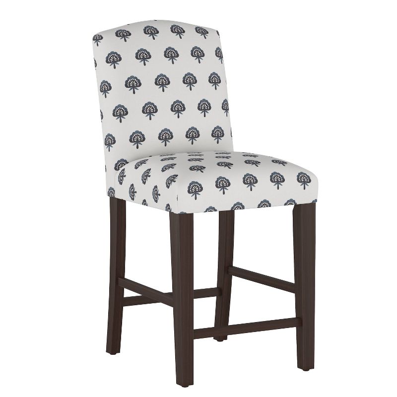 Skyline Furniture Alex Camel Back Counter Height Barstool with Botanical Print, 1 of 8