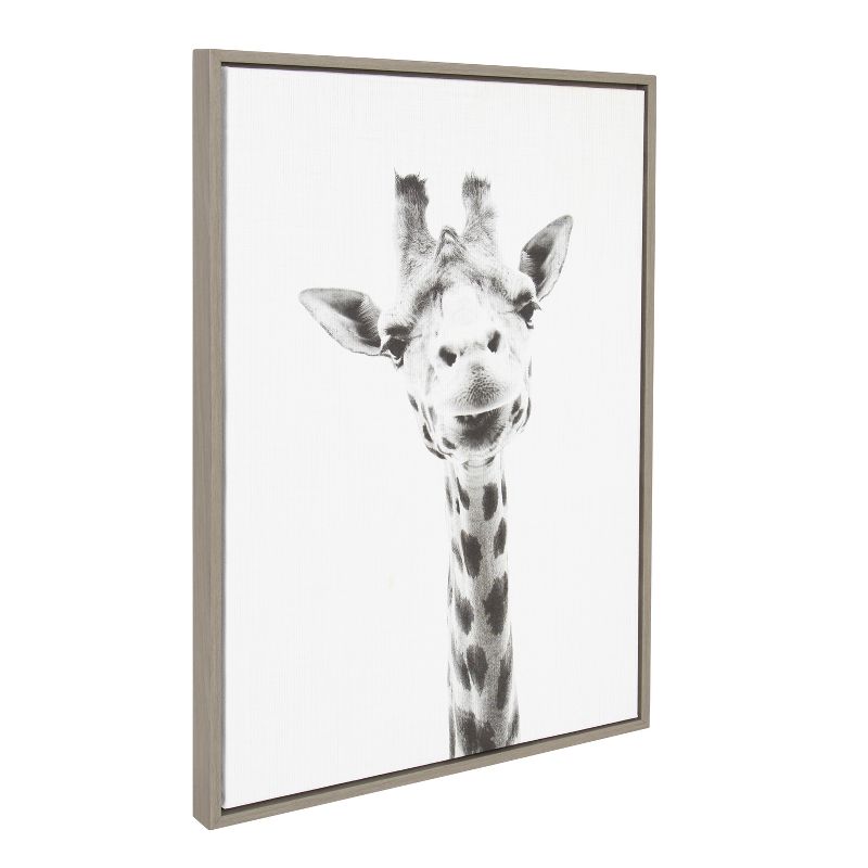 33" x 23" Sylvie Giraffe Animal Print And Portrait By Simon Te Tai Framed Wall Canvas - Kate & Laurel , 3 of 8