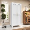 KWPZQEB Metal Storage Cabinet with 2 Doors and Adjustable Shelves - 61" Steel Storage Cabinet for Office, Home, Garage (White) - 2 of 4