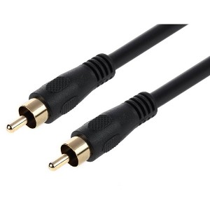 Monoprice Audio/Video Coaxial Cable - 25 Feet - Black | RCA Male/Male RG-59U 75ohm (for S/PDIF Digital Coax Subwoofer & Composite Video) - 1 of 4
