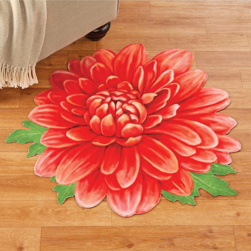 Collections Etc Beautiful Chrysanthemum Shaped Accent Rug 2X2 FT, 2 of 4