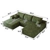 VASIP 107" U-Shaped Modern Minimalist Cloud Sectional Sofa - Plush Corduroy with 1 Ottoman, Deep Seat, Living Room, No Assembly - 2 of 4