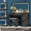 15.7”D x 43.3”W x 53.9”H Makeup Vanity Table, Makeup Table with 3 Drawers, Large Mirror and LED Light Strip - 4 of 4