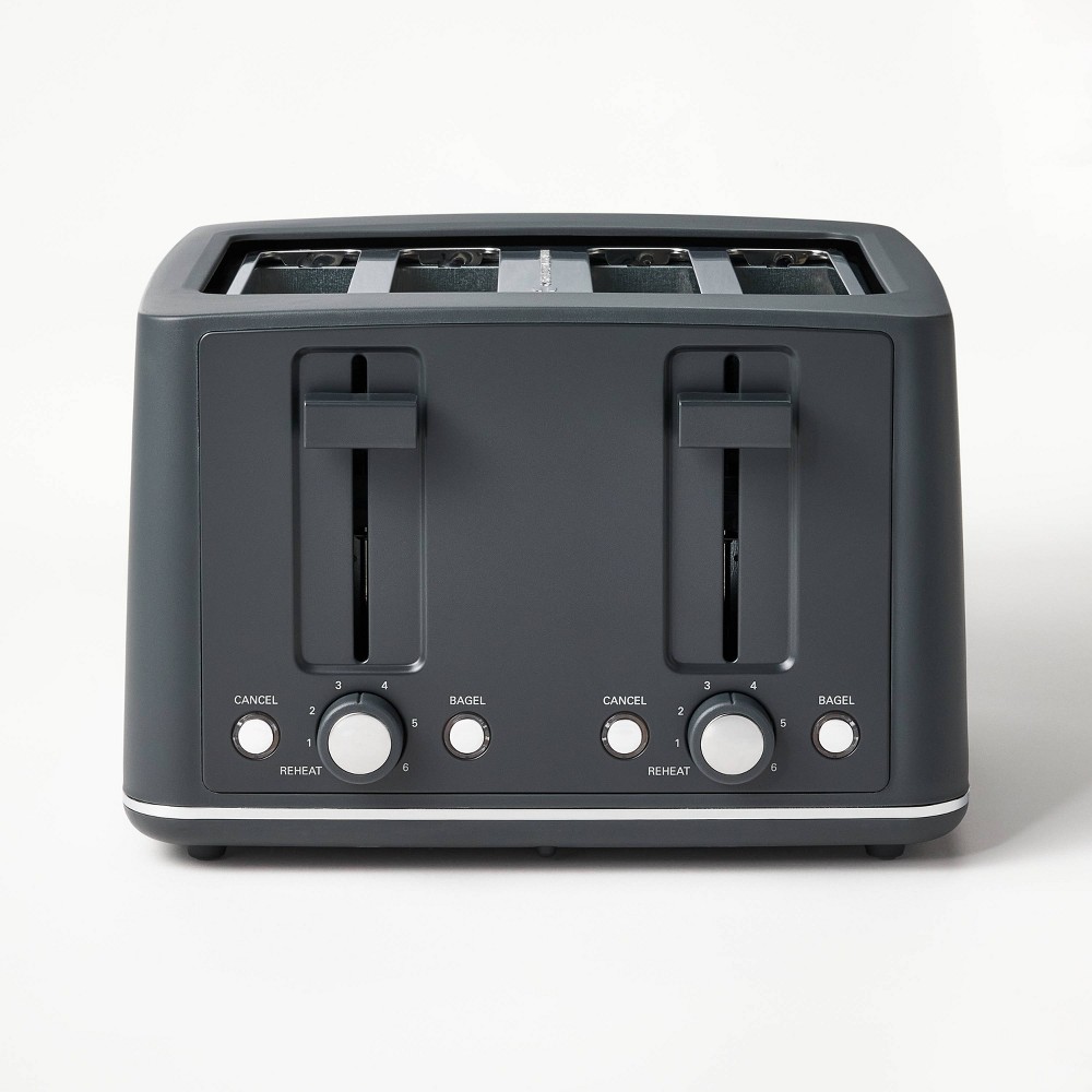 Photos - Toaster 4 Slice  Thin Chrome Trim Band Gray - Figmint™