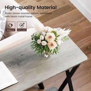 Long Narrow Console Table for Living Room, 2-Tier Farmhouse Sofa Table Behind Couch, Industrial Entryway Table with Storage Shelf - 1 of 4