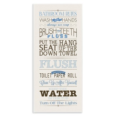 Stupell Industries Bathroom Rules Vintage List, 7" x 17"