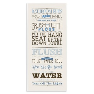 Stupell Industries Bathroom Rules Vintage List, 7" x 17" - 1 of 4