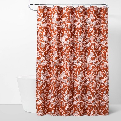 orange shower curtain