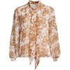 Lands' End Women's Chiffon Removable Tie Neck Blouse - 3 of 4