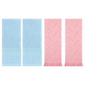 REGALWOVEN 4 Pcs Solid Cotton Soft Absorbent Waffle Hand Towel 13" x 29" - 1 of 4