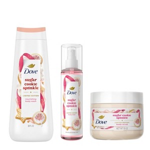 Dove Beauty Limited Edition Holiday Treat Sugar Cookie Sprinkle 20 fl oz Body Wash + 15oz Body Scrub + 8oz Body Mist - 1 of 4