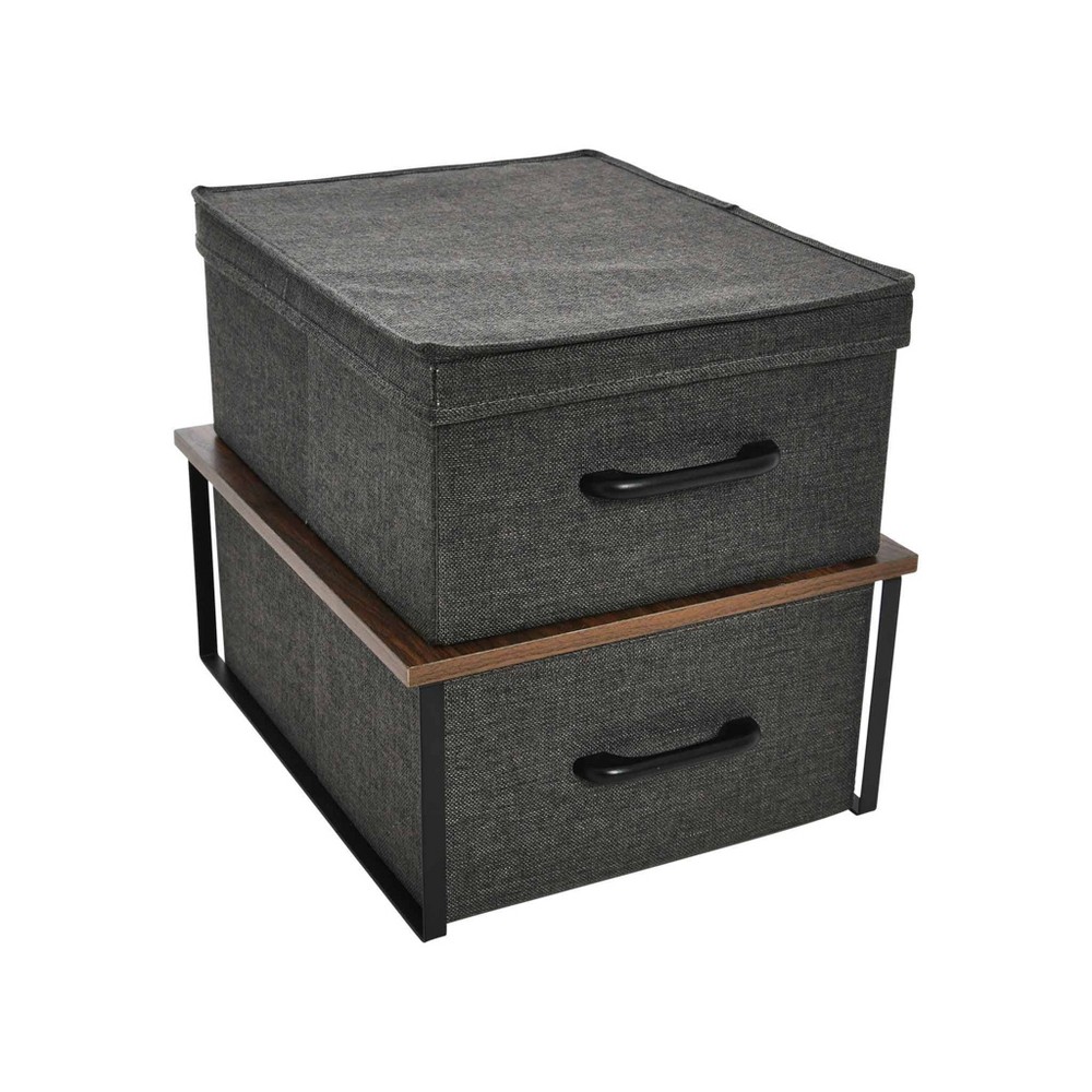 Photos - Clothes Drawer Organiser Household Essentials Stacking Storage Boxes with Laminate Top Walnut
