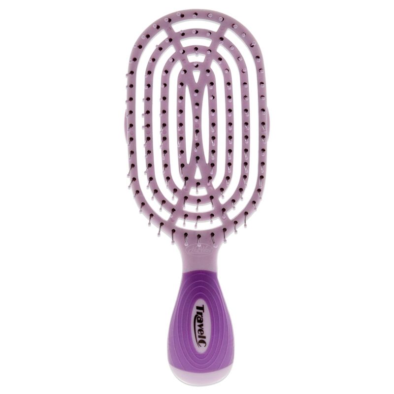 NuWay 4Hair Patented Curved and Vented TravelC - Purple - 1 Pc Hair Brush, 2 of 7