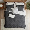 Sapphtopaz Comforter Set Bedding Set Embroidered Chevron Pattern Reversible Quilt Set 3 Piece 1 Quilt, 2 Pillow Shams - 2 of 4
