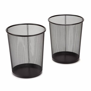 Classics 2-Pack Steel Mesh Round Trashcan Wastebasket for Trash or Recycle in The Home, Office, or Garage, 6 Gallon - 1 of 4