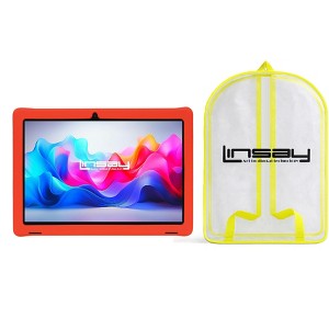 LINSAY 10.1"Octa Core 128GB Storage Android 15 Tablet with Blue Kids Defender Case and Back Pack - 1 of 4