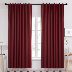 Deconovo Room Darkening Curtains 2 Panels Back Tab Rod Pocket Style - 1 of 4