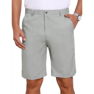 INSPIRE CHIC Men's Linen Texture Above Knee with Pockets Formal Shorts - 1 of 4