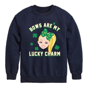 Boys' JoJo Siwa Lucky Charm Graphic Long Sleeve Fleece Sweatshirt - Navy - Small - 1 of 4