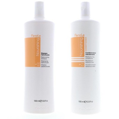 Fanola Nourishing Restructuring Shampoo, 33.8 oz & Fanola Nourishing Restructuring Conditioner, 33.8 oz DUO
