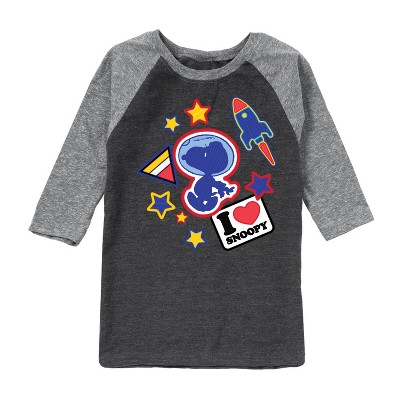 Boys' - Peanuts - Space Snoopy Flair Raglan Graphic T-Shirt
