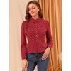 INSPIRE CHIC Women's Vintage Heart Elegant Button Front Blouse Peter Pan Collar Top Shirts - 2 of 4