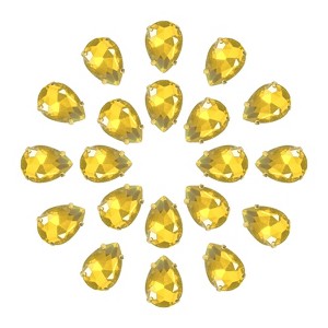 Unique Bargains Glass Craft Embellishments Flat Back Four Claws Teardrop Gems 20 Pcs - 1 of 4