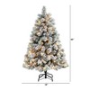 Nearly Natural 5-ft Flocked Oregon Pine Artificial Christmas Tree with 200 Clear Lights and 347 Bendable Branches - 2 of 4