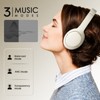 SUGIFT Over-Ear Bluetooth Headphones, Noise Cancelling, Long Battery Life, Foldable Design (Beige/Black) - 2 of 4