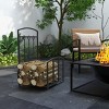 Syemin Firewood Racks and Carriers Wood Shed Firewood Storage Rack Log Holder Storage Shed with Rubberized Edge, Gray, 57.1"*16.9"*57.1" - 4 of 4