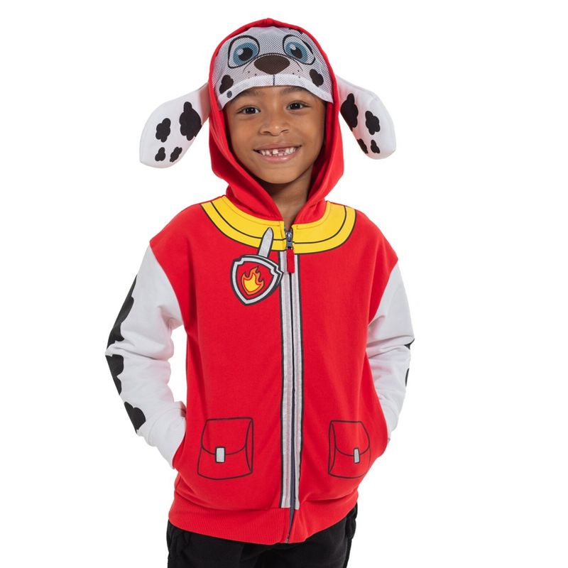 Paw Patrol Rubble Chase Skye Fleece Zip Up Pullover Hoodie Toddler to Little Kid, 2 of 9