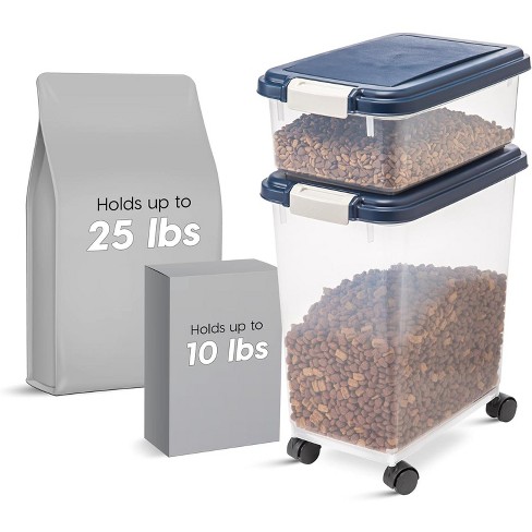 Airtight pet food storage container with wheels best sale