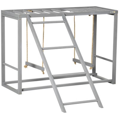 PawHut Chicken Activity Play w/ Swing Set for 3-4 Birds & Healthier Animals, Chicken Coop Accessory with Chicken Perches & Hen Ladder